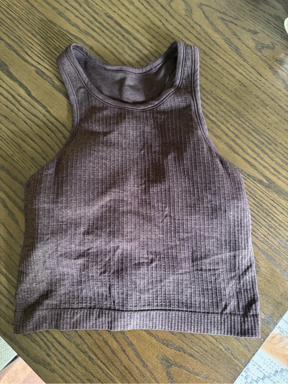 lululemon athletica Ribbed High-Neck Cropped Tank - Chocolate Brown